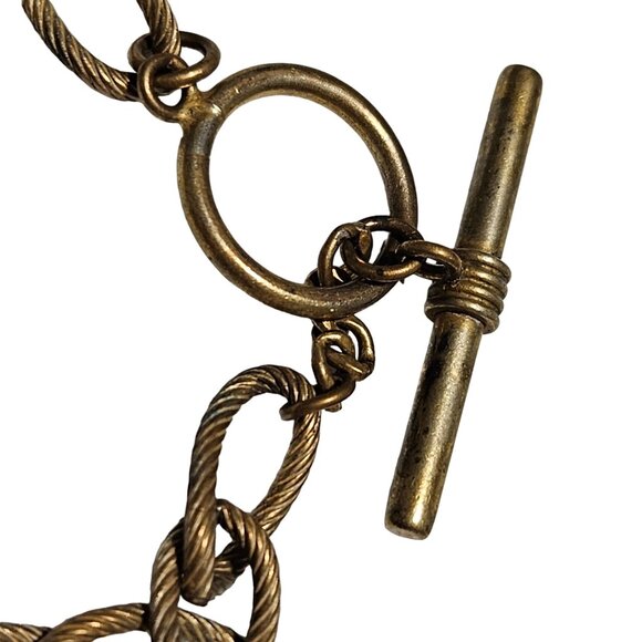 Vintage Gold Tone Chain Link Bracelet Classic Steampunk Fashion Jewelry Women - Picture 2 of 4